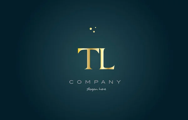 Tl t l  gold golden luxury alphabet letter logo icon template — Stock Vector