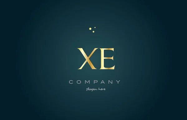 XE x e altın altın lüks Alfabe harf logo simge şablonu — Stok Vektör