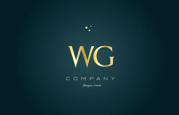 Wg w g or or luxe lettre alphabet logo icône modèle — Image vectorielle