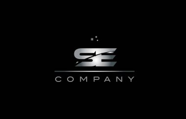 se s e gümüş gri metal metal Alfabe harf logo simge tem