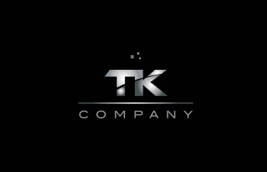 TK t k gümüş gri metal metal Alfabe harf logo simge tem