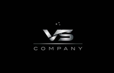 vs v s gümüş gri metal metal Alfabe harf logo simge tem