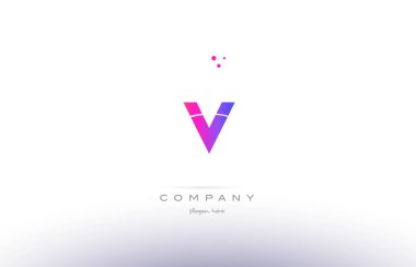 v pembe modern yaratıcı Alfabe harf logo simge şablonu
