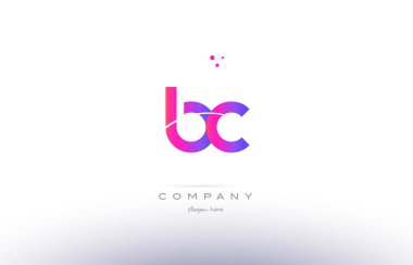 bc b c  pink modern creative alphabet letter logo icon template clipart