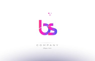 BS b s pembe modern yaratıcı Alfabe harf logo simge şablonu