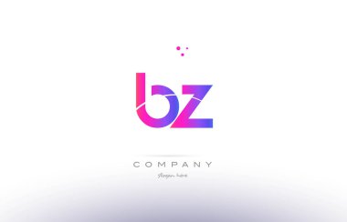 BZ b z pembe modern yaratıcı Alfabe harf logo simge şablonu