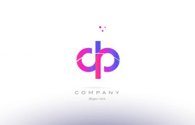 DP d p pembe modern yaratıcı Alfabe harf logo simge şablonu