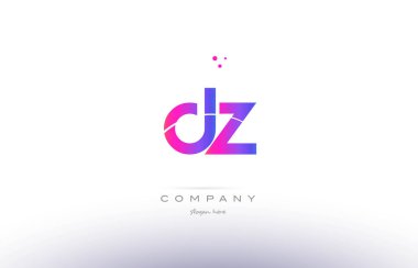 DZ d z pembe modern yaratıcı Alfabe harf logo simge şablonu