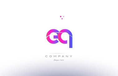 EQ e q pembe modern yaratıcı Alfabe harf logo simge şablonu