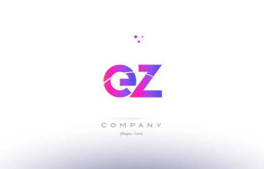EZ e z pembe modern yaratıcı Alfabe harf logo simge şablonu