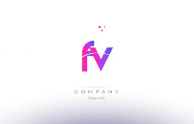 FV f v pembe modern yaratıcı Alfabe harf logo simge şablonu