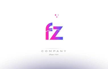 FZ f z pembe modern yaratıcı Alfabe harf logo simge şablonu