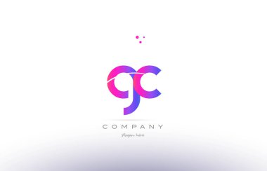 GC g c pembe modern yaratıcı Alfabe harf logo simge şablonu
