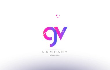 GV g v pembe modern yaratıcı Alfabe harf logo simge şablonu