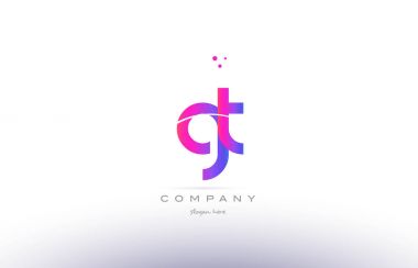 gt g t  pink modern creative alphabet letter logo icon template