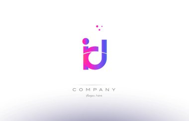 kimliği ben d pembe modern yaratıcı Alfabe harf logo simge şablonu