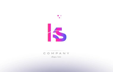 KS k s pembe modern yaratıcı Alfabe harf logo simge şablonu
