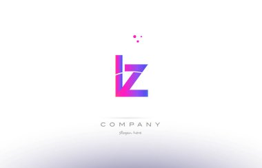 LZ l z pembe modern yaratıcı Alfabe harf logo simge şablonu