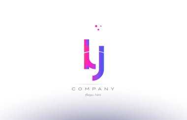 ly l y pembe modern yaratıcı Alfabe harf logo simge şablonu