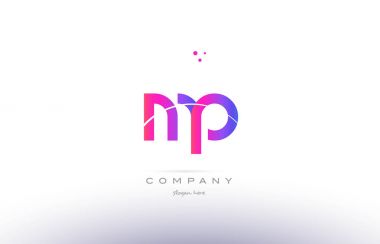 MP m p pembe modern yaratıcı Alfabe harf logo simge şablonu