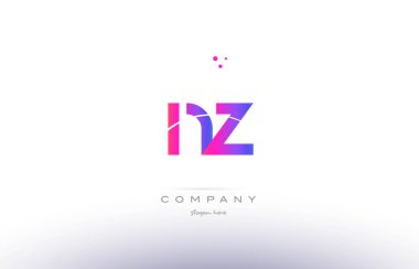 NZ n z pembe modern yaratıcı Alfabe harf logo simge şablonu