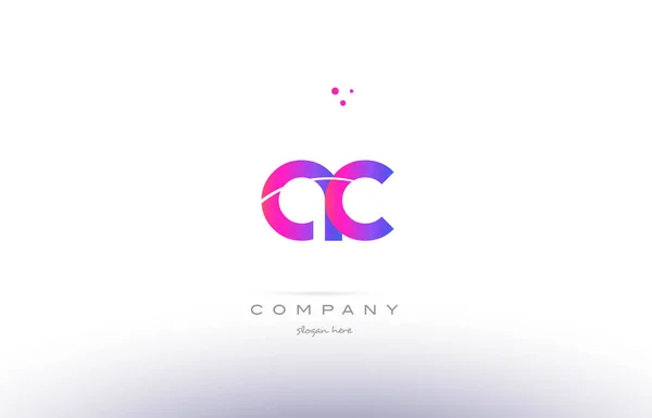 Ac c 핑크 현대 창조적인 알파벳 편지 로고 아이콘 템플릿 — 스톡 벡터