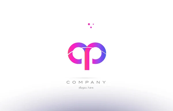 AP p pembe modern yaratıcı alfabe mektup logo simge şablonu — Stok Vektör