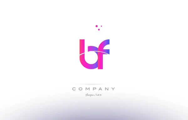 BF b f pembe modern yaratıcı Alfabe harf logo simge şablonu — Stok Vektör