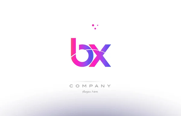 BX b pembe modern yaratıcı Alfabe harf logo simge şablon x — Stok Vektör