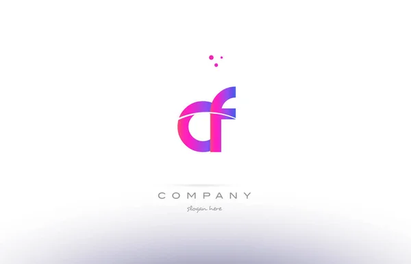 CF c f pembe modern yaratıcı Alfabe harf logo simge şablonu — Stok Vektör