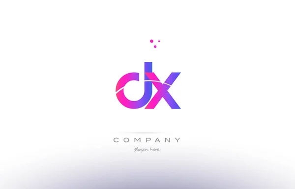 DX pembe modern yaratıcı Alfabe harf logo simge şablon x d — Stok Vektör