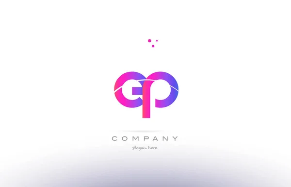 Ep e p 핑크 현대 창조적인 알파벳 편지 로고 아이콘 템플릿 — 스톡 벡터