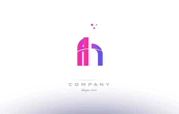 Fh f h rosa moderno alfabeto criativo letra logotipo ícone modelo — Vetor de Stock