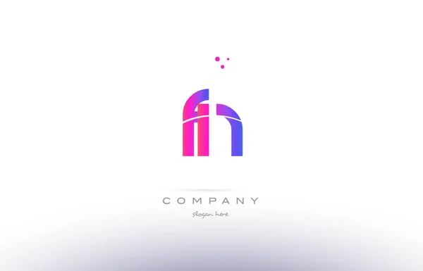 FN f n rózsaszín modern kreatív ábécé levél logó ikon sablon — Stock Vector