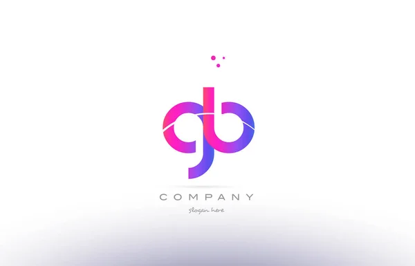 GB g b pembe modern yaratıcı Alfabe harf logo simge şablonu — Stok Vektör