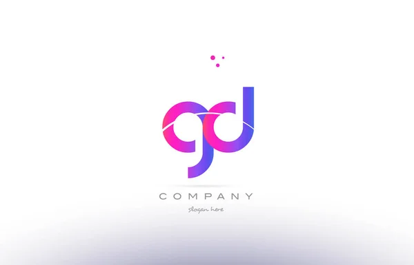 GD g d pembe modern yaratıcı Alfabe harf logo simge şablonu — Stok Vektör