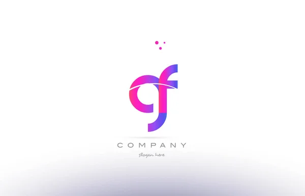 GF g f pembe modern yaratıcı Alfabe harf logo simge şablonu — Stok Vektör