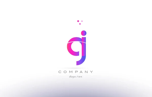 Gi g i  pink modern creative alphabet letter logo icon template — Stock Vector