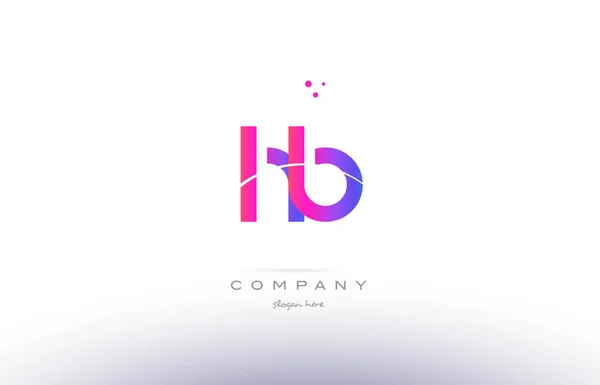 Hb h b rosa moderno alfabeto criativo letra logotipo ícone modelo —  Vetores de Stock