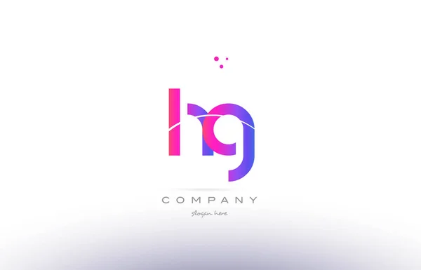 Hg h g rosa moderno alfabeto criativo letra logotipo ícone modelo —  Vetores de Stock