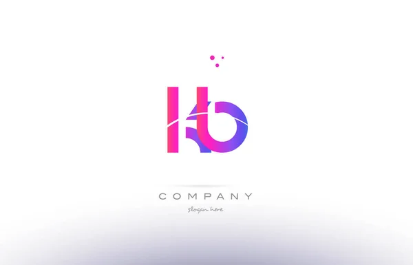 BB k b pembe modern yaratıcı Alfabe harf logo simge şablonu — Stok Vektör