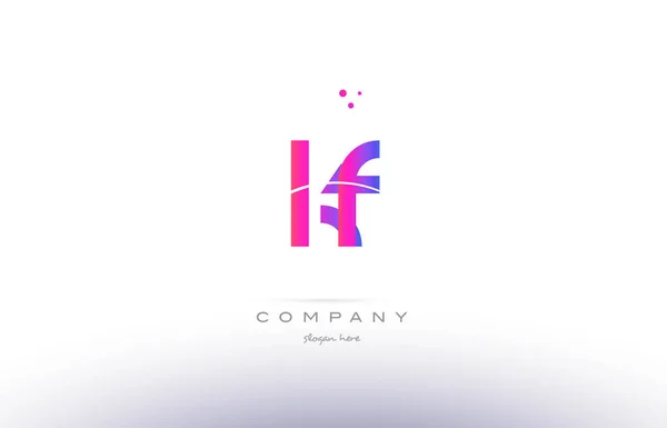 KF k f pembe modern yaratıcı Alfabe harf logo simge şablonu — Stok Vektör