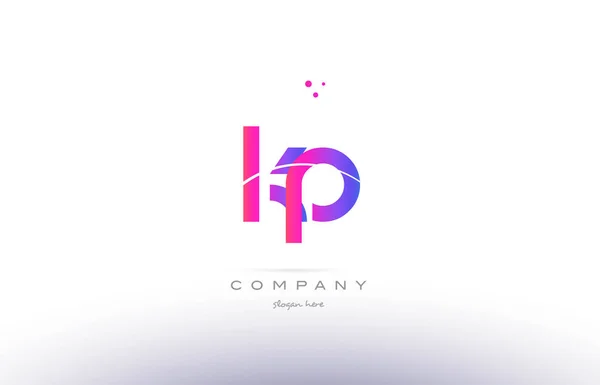 KP k p pembe modern yaratıcı Alfabe harf logo simge şablonu — Stok Vektör