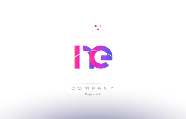Ne n e  pink modern creative alphabet letter logo icon template — Stock Vector