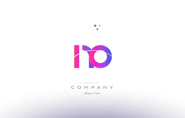 No n o  pink modern creative alphabet letter logo icon template — Stock Vector
