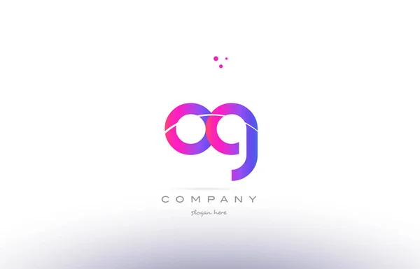 Og o g  pink modern creative alphabet letter logo icon template — Stock Vector