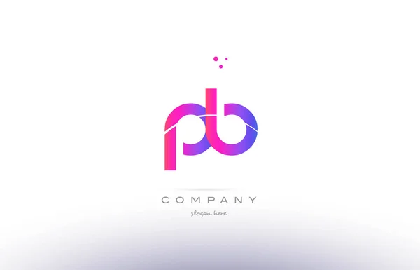 Pb p b  pink modern creative alphabet letter logo icon template — Stock Vector