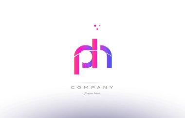 pH p h pembe modern yaratıcı Alfabe harf logo simge şablonu