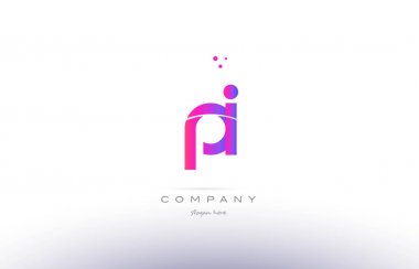 modern yaratıcı Alfabe harf logo simge şablon pembe p pi
