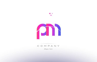 PM p l pembe modern yaratıcı Alfabe harf logo simge şablonu